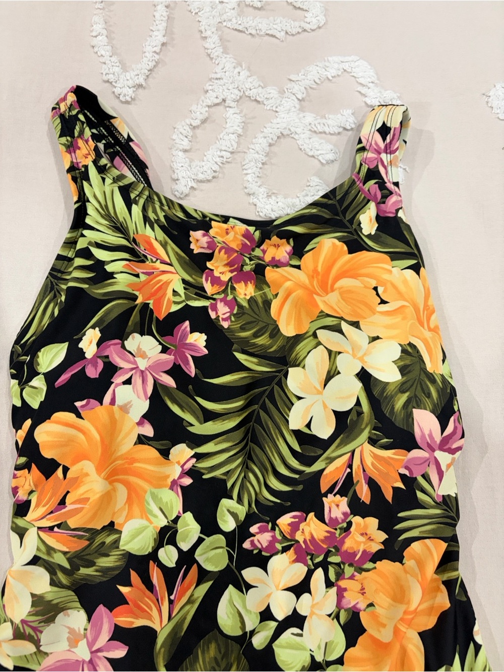 Hurley Women's One-Piece Swimsuit - Orange Waikiki Wonder Floral - Size M